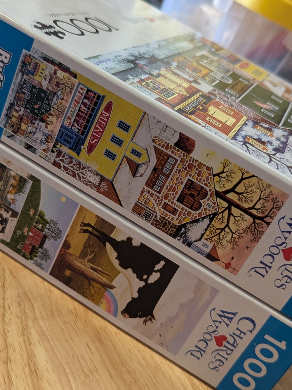 Charles Wysocki 1000-Piece Jigsaw Puzzle Set - Village & Farm Illustrations